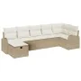 Conjunto de Sofá de Jardín de 7 Piezas Con Cojines Beige de Ratán Sintético | Foro24.es | Tu tienda online para hogar, jardín y más Foro24.es