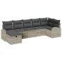 Conjunto de sofá de jardín de 7 piezas con cojines grises de ratán de , Sofás de exterior - Ref: Foro24-3359101, Precio: 484,...