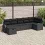 Juego de Sofá de Jardín de 7 Piezas con Cojines Negro Ratán Poliéster de , Sofás de exterior - Ref: Foro24-3359102, Precio: 4...