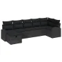Juego de Sofá de Jardín de 7 Piezas con Cojines Negro Ratán Poliéster de , Sofás de exterior - Ref: Foro24-3359102, Precio: 4...