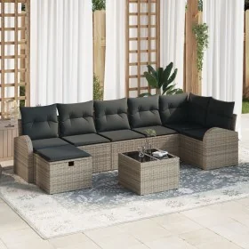 Juego de Sofá de Jardín de 8 Piezas con Cojines Grises de Poli Rattan by , Outdoor sofas - Ref: Foro24-3359108, Price: 486,31...