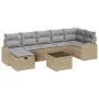Conjunto de sofá de jardín de 8 piezas con cojines beige de ratán sintético | Foro24.es | Tu tienda online para hogar, jardín y más Foro24.es