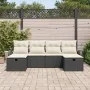 Conjunto de Sofá de Jardín de 6 Piezas con Cojines Negro Poliratán | Foro24.es | Tu tienda online para hogar, jardín y más Foro24.es