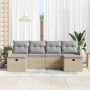 Conjunto de Sofá de Jardín de 6 Piezas con Cojines Beige Poliratán | Foro24.es | Tu tienda online para hogar, jardín y más Foro24.es