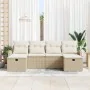 Juego de Sofá de Jardín de 6 piezas con Cojines Beige de Ratán Polimérico | Foro24.es | Tu tienda online para hogar, jardín y más Foro24.es