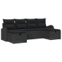 Juego de Sofá de Jardín de 6 Piezas con Cojines Negro Poliratán by , Outdoor sofas - Ref: Foro24-3359122, Price: 369,91 €, Di...
