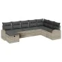 Set de Sofá de Jardín de 8 Piezas con Cojines Ratán Poliéster Gris Claro by , Outdoor sofas - Ref: Foro24-3359131, Price: 561...