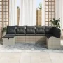 Set de Sofá de Jardín de 8 Piezas con Cojines Ratán Poliéster Gris Claro by , Outdoor sofas - Ref: Foro24-3359131, Price: 561...