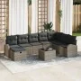 Juego de Sofá de Jardín de 9 Piezas con Cojines Gris Ratán Poliéster von , Outdoor-Sofas - Ref: Foro24-3359138, Preis: 547,05...