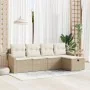 Conjunto de Sofá de Jardín de 5 Piezas con Cojines Beige Ratán Polimérico de , Sofás de exterior - Ref: Foro24-3359260, Preci...