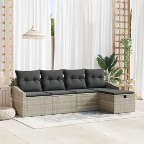 Set de Sofá de Jardín de 5 Piezas con Cojines