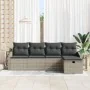 Set de Sofá de Jardín de 5 Piezas con Cojines Gris Claro Poliratán | Foro24.es | Tu tienda online para hogar, jardín y más Foro24.es