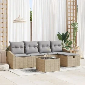 Juego de Sofá de Jardín de 6 Piezas con Cojines Beige Ratán PE von , Outdoor-Sofas - Ref: Foro24-3359269, Preis: 368,78 €, Ra...