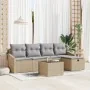 Juego de Sofá de Jardín de 6 Piezas con Cojines Beige Ratán PE von , Outdoor-Sofas - Ref: Foro24-3359269, Preis: 368,78 €, Ra...