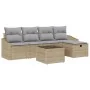 Juego de Sofá de Jardín de 6 Piezas con Cojines Beige Ratán PE von , Outdoor-Sofas - Ref: Foro24-3359269, Preis: 368,78 €, Ra...