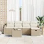 Conjunto de Sofá de Jardín de 6 Piezas con Cojines Beige Ratan Polimérico von , Outdoor-Sofas - Ref: Foro24-3359270, Preis: 3...
