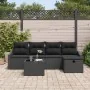 Juego de Sofás de Jardín de 6 Piezas con Cojines Ratán Poliéster Negro von , Outdoor-Sofas - Ref: Foro24-3359272, Preis: 367,...