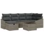 Conjunto de Sofá de Jardín de 7 Piezas con Cojines Gris Rattan de Polietileno | Foro24.es | Tu tienda online para hogar, jardín y más Foro24.es
