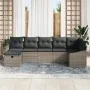 Juego de Sofás de Jardín de 7 Piezas con Cojines Gris Ratán Polivalente von , Outdoor-Sofas - Ref: Foro24-3359298, Preis: 435...