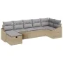 Juego de Sofás de Jardín de 7 Piezas con Cojines Beige de Rattan Poliéster von , Outdoor-Sofas - Ref: Foro24-3359299, Preis: ...