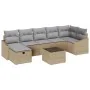 Conjunto de Sofá de Jardín de 8 Piezas con Cojines Beige de Ratán Sintético by , Outdoor sofas - Ref: Foro24-3359309, Price: ...