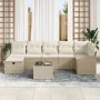 Conjunto de Sofá de Jardín de 8 Piezas con Cojines Beige Ratán de Polietileno by , Outdoor sofas - Ref: Foro24-3359310, Price...