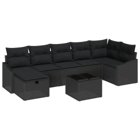 Conjunto de Sofá de Jardín de 8 Piezas con Cojines Negro Ratán Polipropileno by , Outdoor sofas - Ref: Foro24-3359312, Price:...