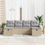 Juego de Sofá de Jardín de 6 Piezas con Cojines Beige Ratán Sintético by , Outdoor sofas - Ref: Foro24-3359319, Price: 369,52...