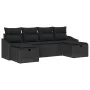 Conjunto de Sofás de Jardín de 6 Piezas con Cojines Ratán Poliratán Negro by , Outdoor sofas - Ref: Foro24-3359322, Price: 36...