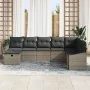 Conjunto de Sofá de Jardín de 8 Piezas con Cojines en Ratán Poliratan Gris | Foro24.es | Tu tienda online para hogar, jardín y más Foro24.es
