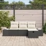 Juego de Sofá de Jardín de 4 Piezas con Cojines Poliratán Negro by , Outdoor sofas - Ref: Foro24-3359346, Price: 279,57 €, Di...