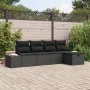 Juego de Sofá de Jardín de 5 Piezas con Cojines Negro Poliratán by , Outdoor sofas - Ref: Foro24-3359362, Price: 337,53 €, Di...