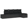 Juego de Sofá de Jardín de 5 Piezas con Cojines Negro Poliratán by , Outdoor sofas - Ref: Foro24-3359362, Price: 337,53 €, Di...