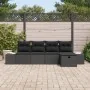 Juego de Sofá de Jardín de 5 Piezas con Cojines Negro Poliratán by , Outdoor sofas - Ref: Foro24-3359362, Price: 337,53 €, Di...