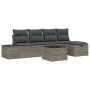 Conjunto de Sofá de 6 Piezas con Cojines Gris Poliratán de , Sofás de exterior - Ref: Foro24-3359368, Precio: 372,56 €, Descu...