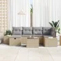Juego de Sofá de Jardín de 7 Piezas con Cojines Beige Poliratán | Foro24.es | Tu tienda online para hogar, jardín y más Foro24.es