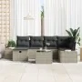 Conjunto de Sofá de Jardín de 7 Piezas con Cojines de Ratán Sintético Gris Claro von , Outdoor-Sofas - Ref: Foro24-3359391, P...