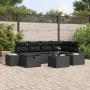 Conjunto de Sofá de Jardín de 7 Piezas con Cojines Negro Ratán Poli de , Sofás de exterior - Ref: Foro24-3359392, Precio: 474...
