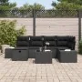 Conjunto de Sofá de Jardín de 7 Piezas con Cojines Negro Ratán Poli de , Sofás de exterior - Ref: Foro24-3359392, Precio: 474...