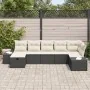 Juego de Sofá de 7 Piezas con Cojines Ratán Poliéster Negro de , Sofás de exterior - Ref: Foro24-3359396, Precio: 455,86 €, D...