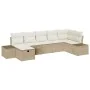 Conjunto de Sofás de Jardín de 7 Piezas con Cojines Beige Ratan Poliéster by , Outdoor sofas - Ref: Foro24-3359400, Price: 49...