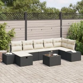 Juego de Sofás de Jardín de 8 Piezas con Cojines Poliratán Negro by , Outdoor sofas - Ref: Foro24-3359406, Price: 506,68 €, D...