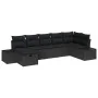 Conjunto de Sofás de Jardín de 7 Piezas con Cojines Negro Poliratán by , Outdoor sofas - Ref: Foro24-3359402, Price: 479,91 €...