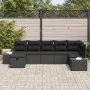 Conjunto de Sofás de Jardín de 7 Piezas con Cojines Negro Poliratán by , Outdoor sofas - Ref: Foro24-3359402, Price: 479,91 €...