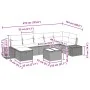 Juego de Sofás de Jardín de 8 Piezas con Cojines Poliratán Negro by , Outdoor sofas - Ref: Foro24-3359406, Price: 506,68 €, D...