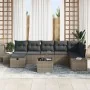 Conjunto de Sofá de 8 piezas para Jardín con Cojines Gris Poliratán by , Outdoor sofas - Ref: Foro24-3359408, Price: 499,92 €...