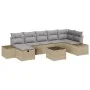 Set de Sofá de Jardín de 8 Piezas con Cojines Beige Poliratán | Foro24.es | Tu tienda online para hogar, jardín y más Foro24.es