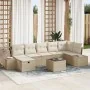 Conjunto de Sofás de Jardín de 8 Piezas con Cojines Beige de Poliratán de , Sofás de exterior - Ref: Foro24-3359410, Precio: ...