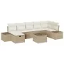 Conjunto de Sofás de Jardín de 8 Piezas con Cojines Beige de Poliratán de , Sofás de exterior - Ref: Foro24-3359410, Precio: ...