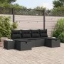 Juego de Sofá de Jardín de 6 Piezas con Cojines Negro Ratán Polipropileno by , Outdoor sofas - Ref: Foro24-3359422, Price: 38...